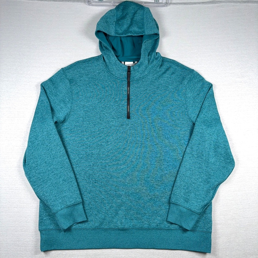 Nike Dri Fit Golf 1/4 Zip Hoodie Mens XL Teal Polyester Long Sleeve Pullover